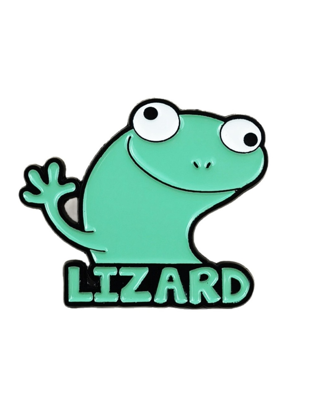 Cute Green Lizard Enamel Pin Funny Cartoon Reptile Lapel Brooch